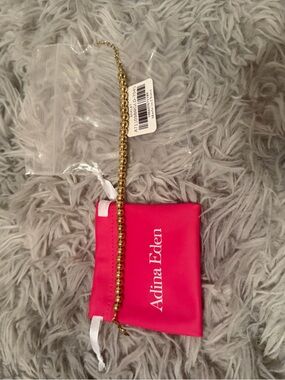 Adina Eden Gold Plated Chunky Beaded Anklet